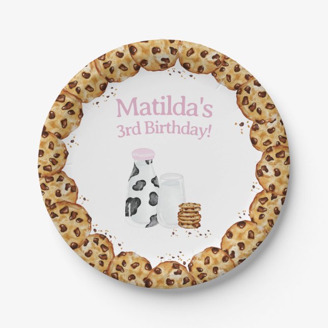 Assiettes En Carton Poudre de lait et de biscuits Table de fête d'anni (Devant)