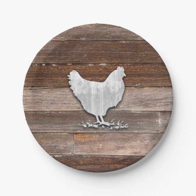 Assiettes En Carton Poulets rustiques (planches Brown) (Devant)