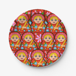 Assiettes En Carton Poupée russe d'emboîtement - Matryoshka