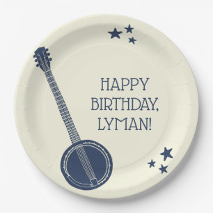 Assiettes En Carton Pour les joueurs de Banjo Navy Blue Personnalisé 