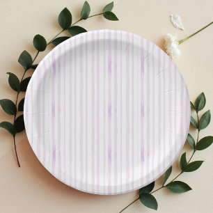 Assiettes En Carton Pourpre   Aquarelle violette striée