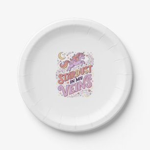 Assiettes En Carton Poussière d'étoile de licorne dans mes veines conc