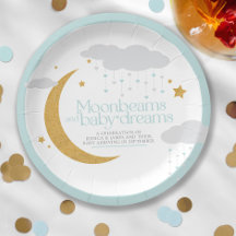Poutres de lune et rêves de bébé baby shower bleu