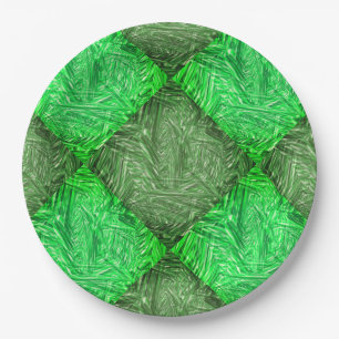 Assiettes En Carton Prato verde falsa grama ou folhas de coqueiro