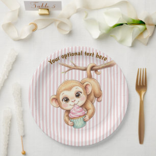Assiettes En Carton Premier anniversaire de bébé singe