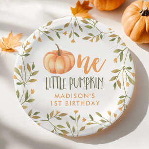 Assiettes En Carton Premier Anniversaire de Bébé une petite citrouille