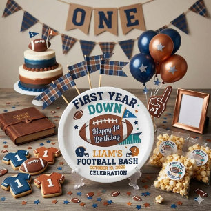 Assiettes En Carton Premier anniversaire de football de première année