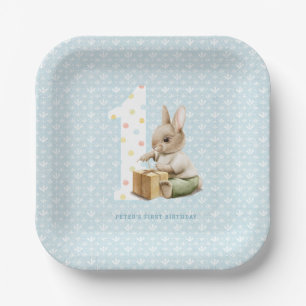 Assiettes En Carton Premier anniversaire de la mignonne Bunny
