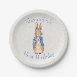 Assiettes En Carton Premier anniversaire de lapin classique