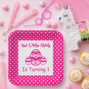 Assiettes En Carton Premier anniversaire de Little Chick