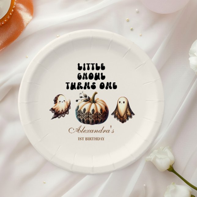 Assiettes En Carton Premier anniversaire de Little Ghoul (Créateur téléchargé)