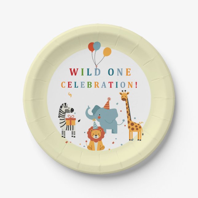Assiettes En Carton Premier Anniversaire de Wild One (Devant)
