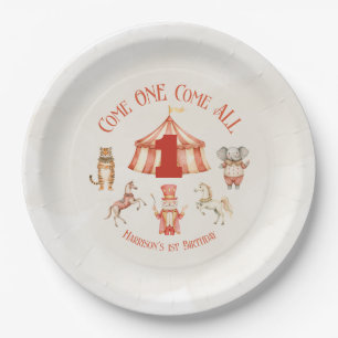 Assiettes En Carton Premier anniversaire du cirque animal