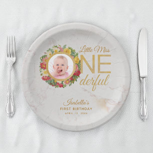 Assiettes En Carton Premier anniversaire merveilleux Photo Couronne de