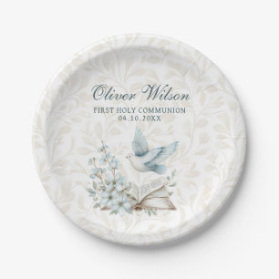 Assiettes En Carton Premier livre de communion Holly et Dove
