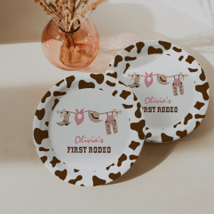 Assiettes En Carton Premier Rodéo Cow-boy Occidental 1er Anniversaire