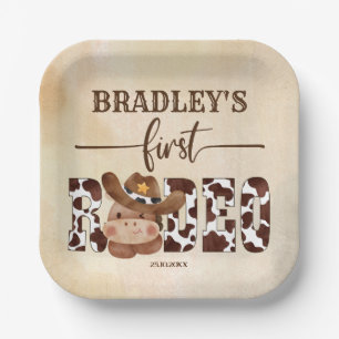 Assiettes En Carton Premier rodéo cowboy mignon cheval anniversaire va