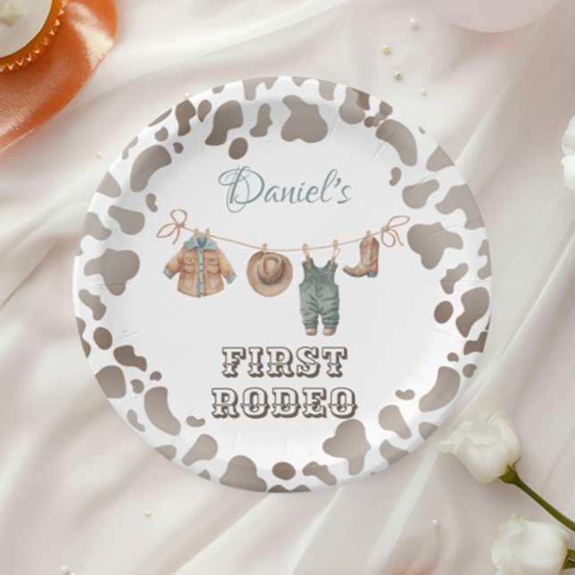 Assiettes En Carton Premier Rodéo Cowboy Vêtements Garçon Anniversaire (Créateur téléchargé)