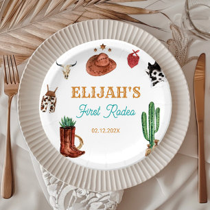 Assiettes En Carton Premier Rodeo Cowboy Wild West Anniversaire