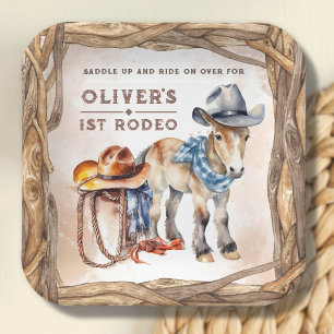 Assiettes En Carton Premier RODEO Garçon Cowboy 1ère Anniversaire As