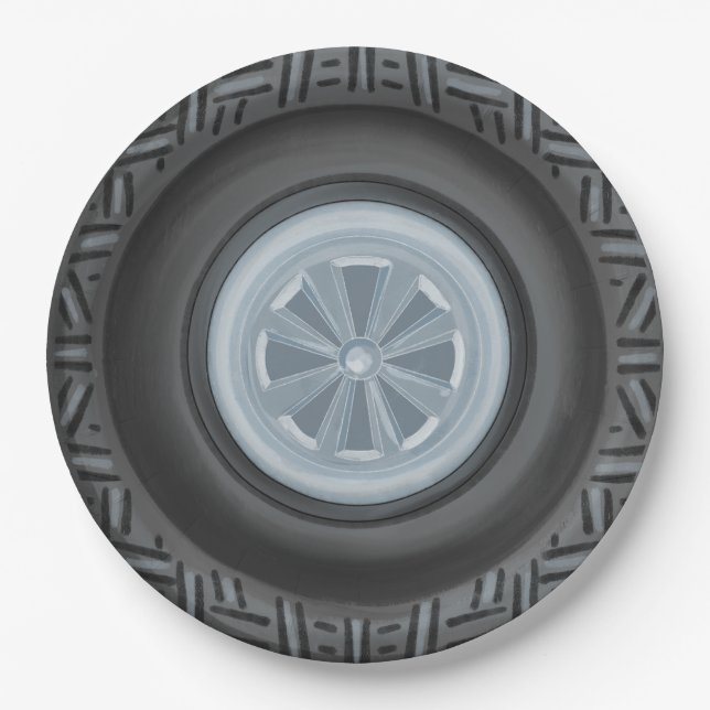 Assiettes En Carton Premier tour ou deux circuits rapides Anniversaire (Devant)