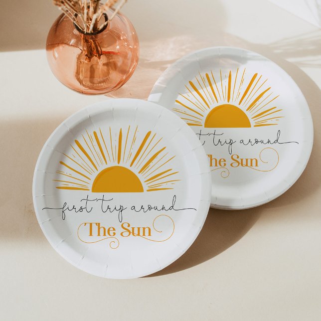 Assiettes En Carton Premier voyage autour de la fête d'anniversaire du (Créateur téléchargé)