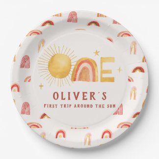 Assiettes En Carton Premier Voyage Autour Du Soleil | 1er anniversaire