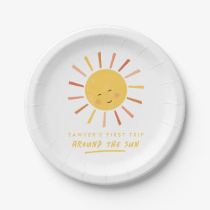 Assiettes En Carton Premier voyage autour du soleil 1er anniversaire