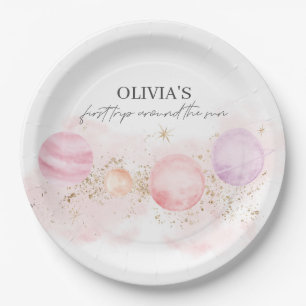 Assiettes En Carton Premier Voyage Autour Du Soleil Plaques Papier Ann