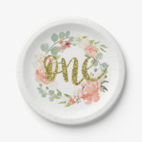 Première Anniversaire Pink Gold Floral Wreath Plaq