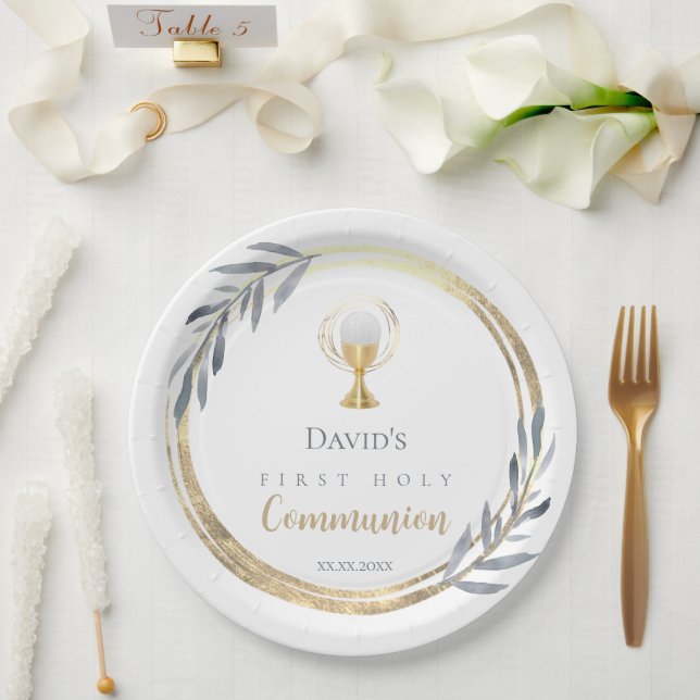 Assiettes En Carton Première communion (Mariage)