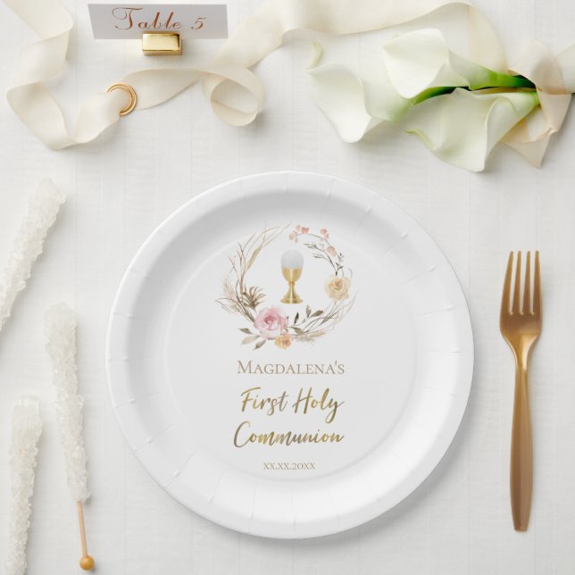 Assiettes En Carton Première communion (Mariage)
