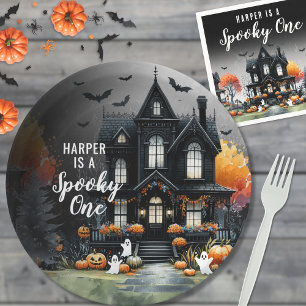 Assiettes En Carton Première fête d'anniversaire Halloween de Spooky O