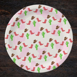 Assiettes En Carton Première fille de rodéo 1er anniversaire