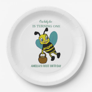 Assiettes En Carton Première naissance personnalisée 1ère fête d'anniv