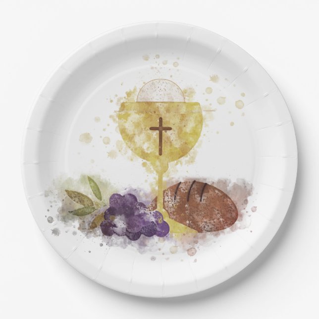 Assiettes En Carton Première sainte communion (Devant)