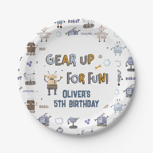 Assiettes En Carton Préparez-vous à un joyeux anniversaire pour les en (Devant)