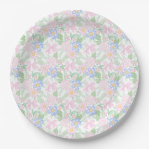 Assiettes En Carton Preppy Grandmillennial Floral