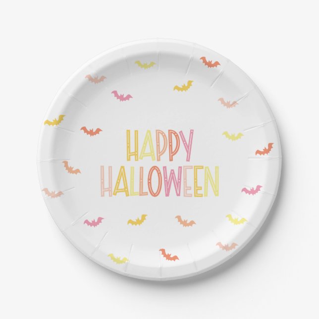 Assiettes En Carton Preppy Happy Halloween (Devant)
