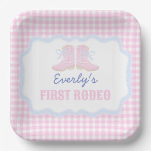 Assiettes En Carton Preppy Rodeo First Birthday Cowgirl Boots