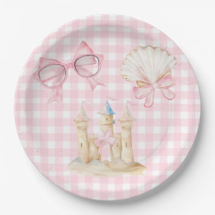 Assiettes En Carton Preppy Watercolor Beach Seashells Party