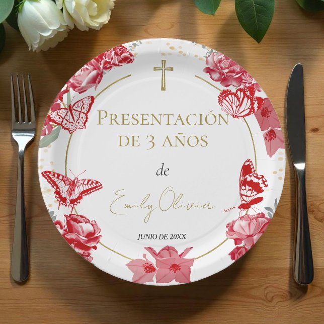 Assiettes En Carton Presentación 3 años Plaques Papier Papier Papier P (Créateur téléchargé)