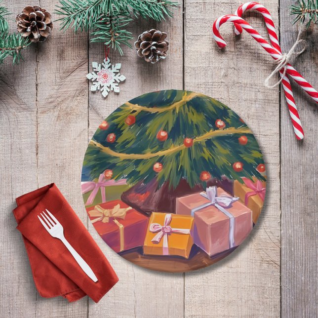 Assiettes En Carton Présents sous la fête de Noël Arbre (Créateur téléchargé)