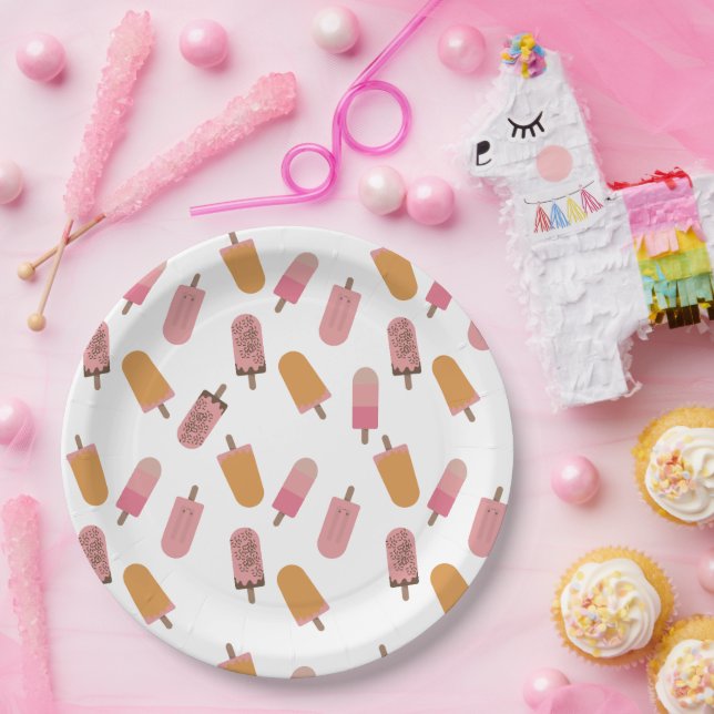 Assiettes En Carton Prêt à pop Baby shower Popsicles mignonne (Fête)