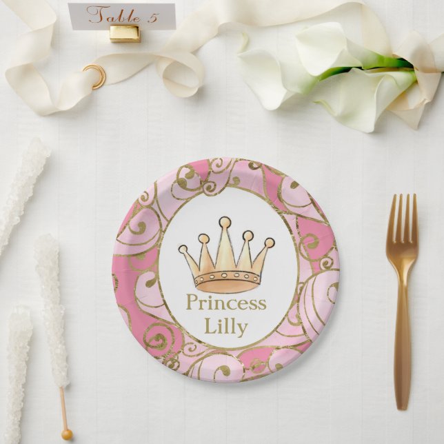 Assiettes En Carton Princess Birthday Party Custom (Mariage)