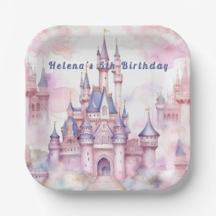 Assiettes En Carton Princess Castle Rose violet