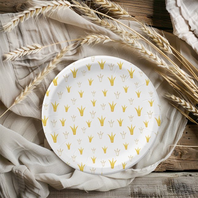 Assiettes En Carton Princess Gold Crown (Créateur téléchargé)