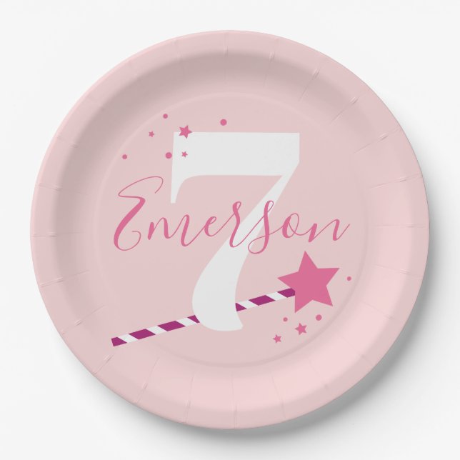 Assiettes En Carton Princess Pink Girls Anniversaire (Devant)