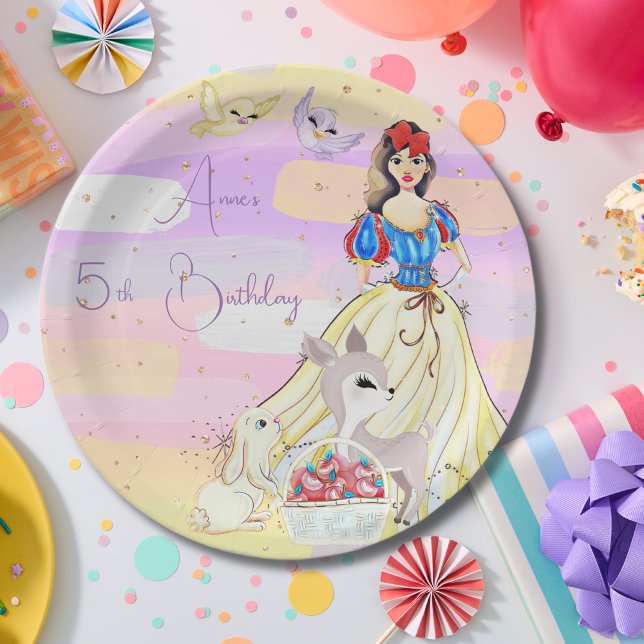 Assiettes En Carton Princess Snowy Anniversaire Papier Plaque (Créateur téléchargé)