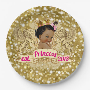 Assiettes En Carton Princesse africaine Pink et plats de parties